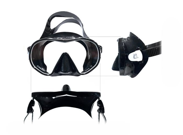 GAFAS DE BUCEO CRESSI MOD. F-DUAL BLACK «MASCARA ADULT SIZE» - Imagen 4