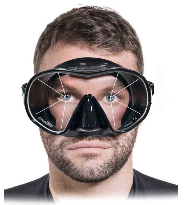 GAFAS DE BUCEO CRESSI MOD. F-DUAL BLACK «MASCARA ADULT SIZE» - Imagen 5