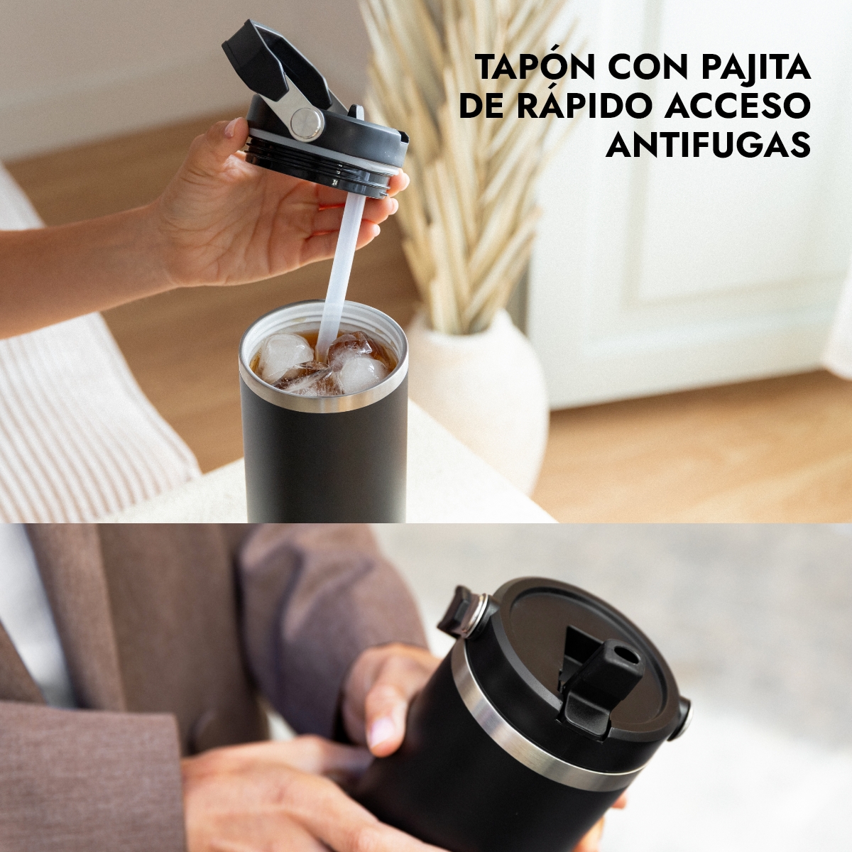 Vaso térmico acero inoxidable NUMADA Ceramic 1000ml Negro - Imagen 6