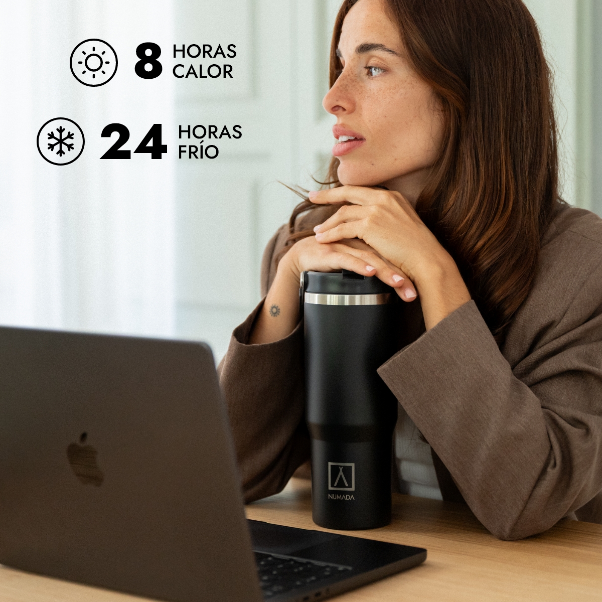 Vaso térmico acero inoxidable NUMADA Ceramic 1000ml Negro - Imagen 4