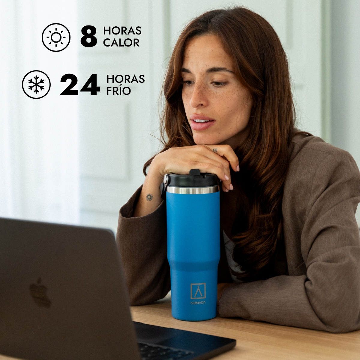 Vaso térmico acero inoxidable NUMADA Ceramic 1000ml Azul - Imagen 4