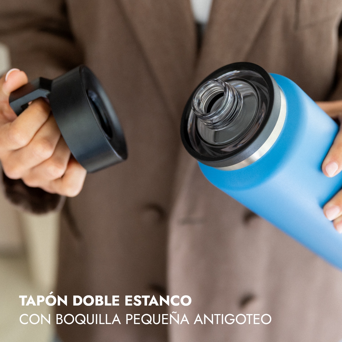 Botella térmica acero inoxidable NUMADA Ceramic 1200ml Azul - Imagen 5