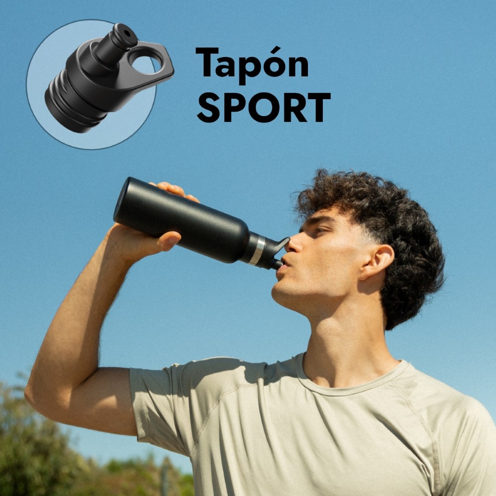 Botella térmica acero inoxidable NUMADA Ceramic 600ml Negra - Imagen 6