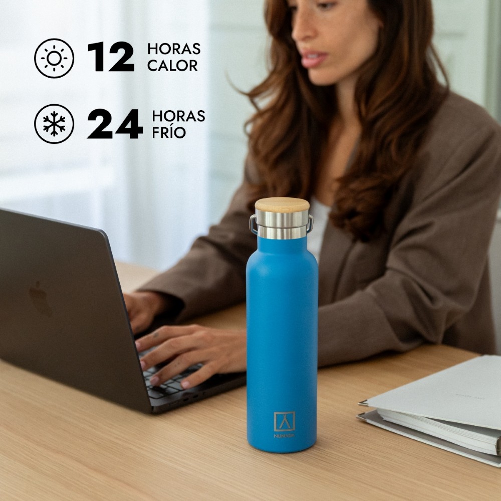 Botella térmica acero inoxidable NUMADA Ceramic 600ml Azul - Imagen 4