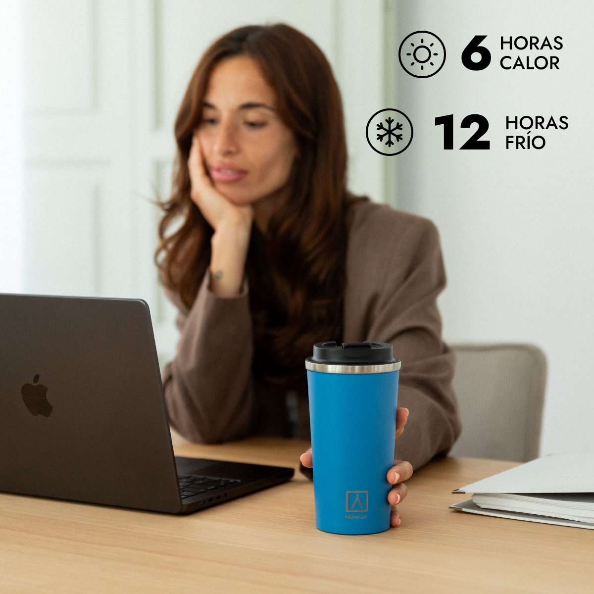 Vaso térmico acero inoxidable NUMADA Ceramic 500ml Azul - Imagen 4