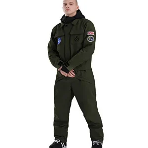 SCYDAO Un Traje Piezas De Esquí Hombres Mono Monos del Snowboard del Desgaste Impermeable del Invierno Caliente Esquí De La Snowboard Traje De Invierno Al Aire Libre Deportes De Nieve,Army Green,L