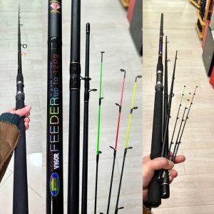 CAÑA LINEAEFFE VIGOR FEEDER 3,60mt up 120gr , 3 TRAMOS + 3 PUNTERAS «SPINNING»