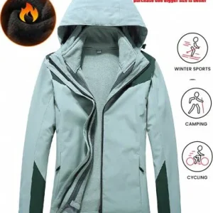 Chaqueta de invierno para mujer 3 en 1 resistente al agua y cortavientos, abrigo de esquí con forro cálido, y capucha desmontable