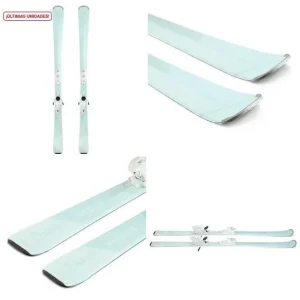 Esquís de Pista con fijaciones Mujer Wedze Boost 500 Azul claro