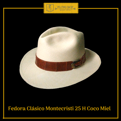 Sombrero Panamá Fedora Montecristi 25 Hebras Super Fino - Imagen 4