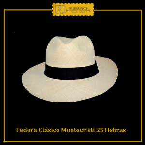 Sombrero Panamá Fedora Montecristi 25 Hebras Super Fino
