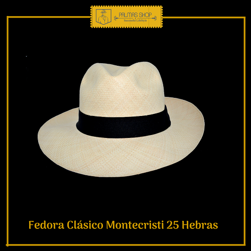 Sombrero Panamá Fedora Montecristi 25 Hebras Super Fino