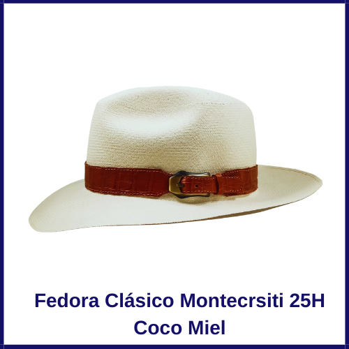 Sombrero Panamá Fedora Clásico Montecristi 25 Hebras - Imagen 3