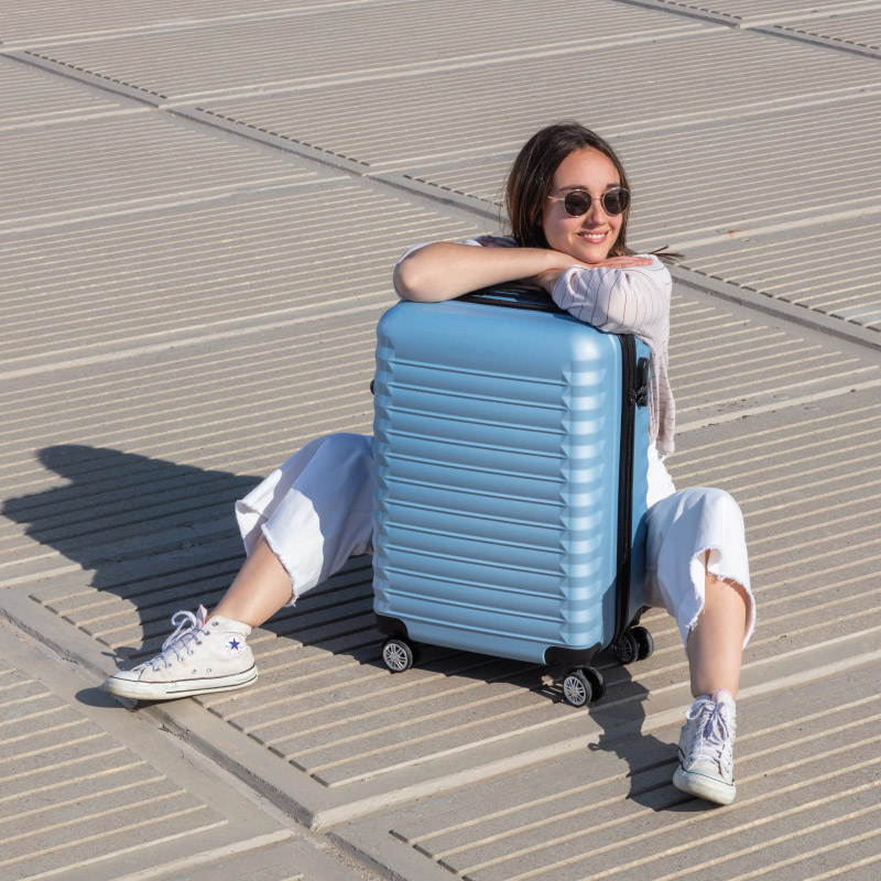 Juego de maletas 3 piezas (53/63cm + Neceser) Numada Upfly Azul claro - Imagen 8