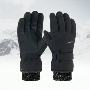 Guantes de Esquí Profesionales Unisex de Longitud talla grande Larga, Forro de Felpa Grueso
