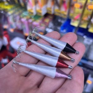 PACK de 4 POTERAS ARTESANAS HILO COLORES 6CM «EGING / CALAMAR»