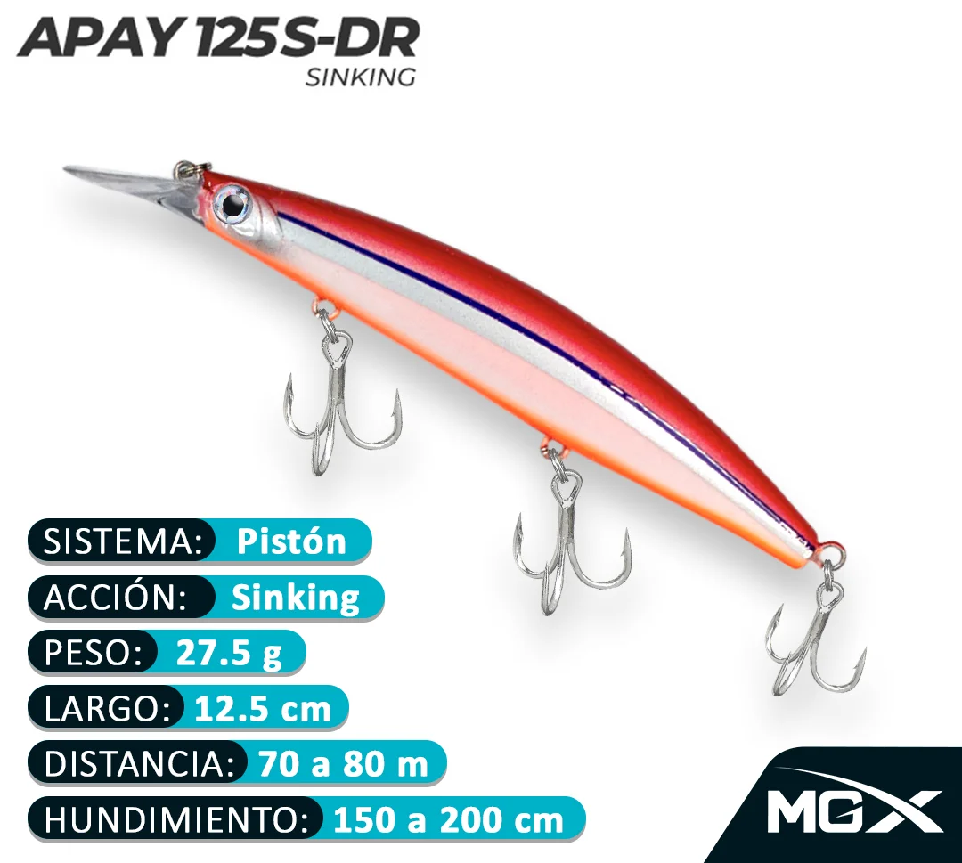 Señuelo MGX Apay 125SDR PINK BLACK LINE