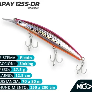 Señuelo MGX Apay 125SDR PINK SARDINE BLACK DOTS