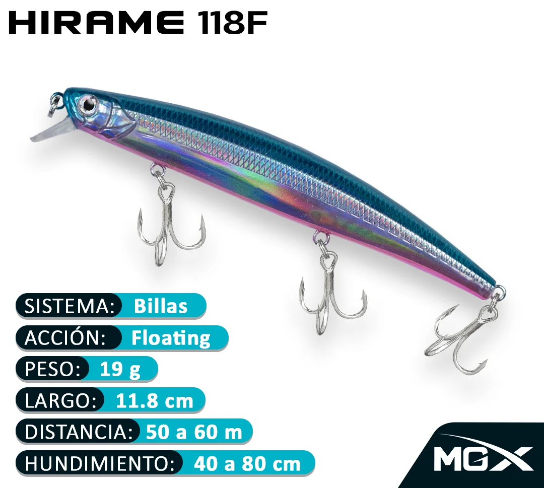 Señuelo MGX Hirame 118F PLATINUM BELLY - Imagen 2