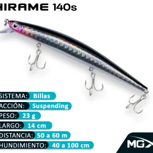 Señuelo MGX HIRAME 140S NATURAL BLACK PINK