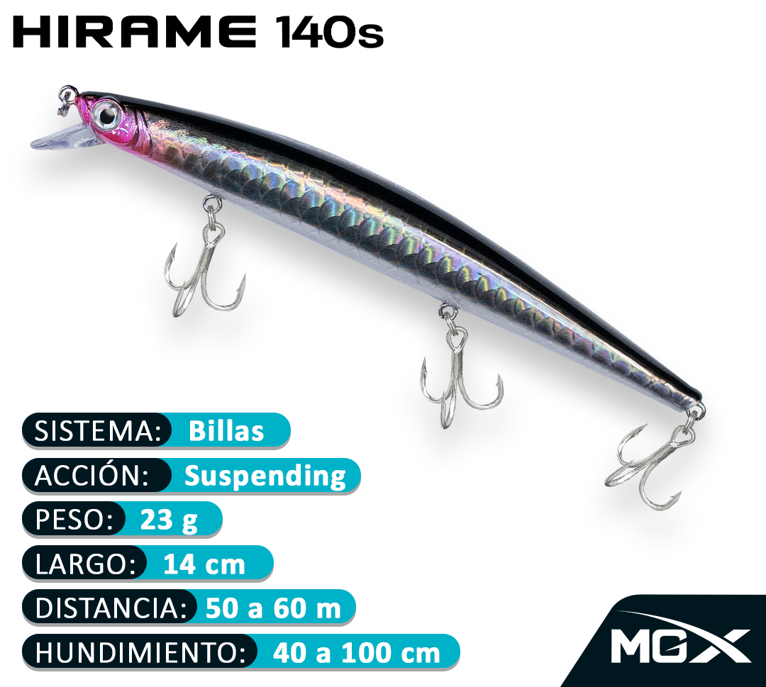 Señuelo MGX HIRAME 140S NATURAL BLACK PINK - Imagen 2