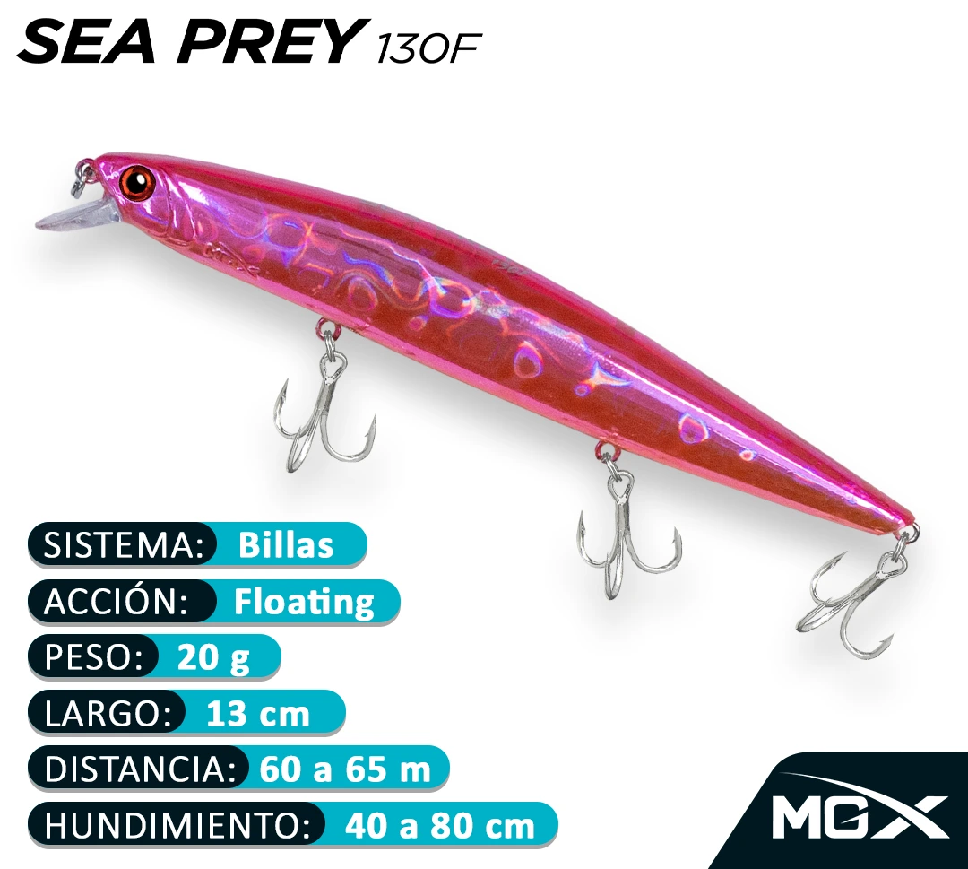 Señuelo MGX Sea Prey 130F FULL PINK