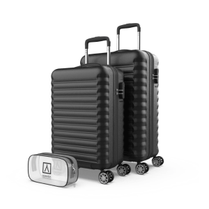 Juego de maletas 3 piezas (53/63cm + Neceser A10 Transparente) Numada Upfly Negro