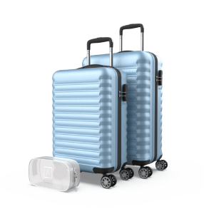 Juego de maletas 3 piezas (53/63cm + Neceser A10 Beige) Numada Upfly Azul claro