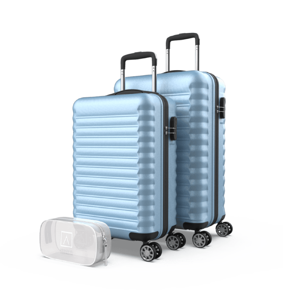 Juego de maletas 3 piezas (53/63cm + Neceser A10 Beige) Numada Upfly Azul claro