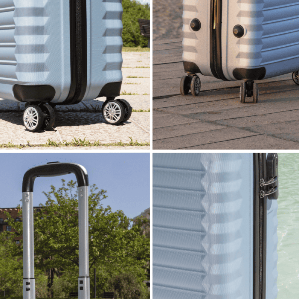 Juego de maletas 3 piezas (53/63cm + Neceser A10 Beige) Numada Upfly Azul claro - Imagen 8