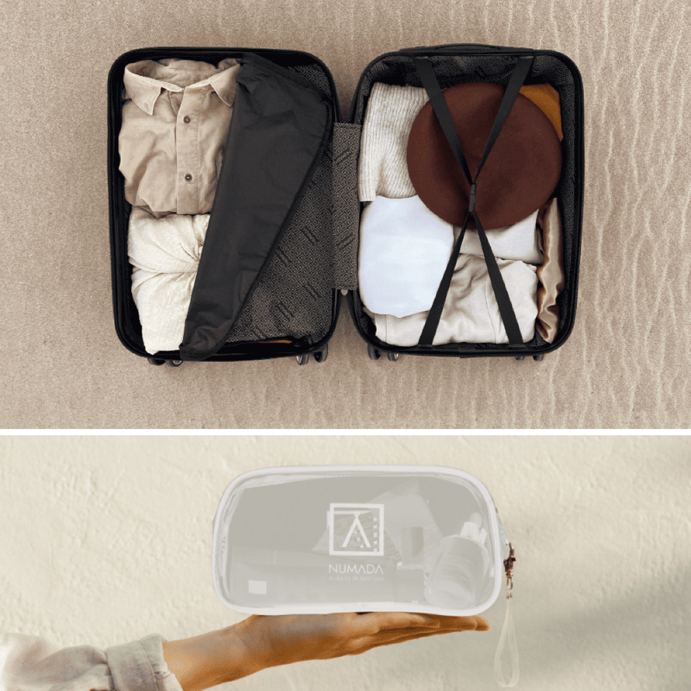 Juego de maletas 3 piezas (53/63cm + Neceser A10 Beige) Numada Upfly Azul claro - Imagen 9