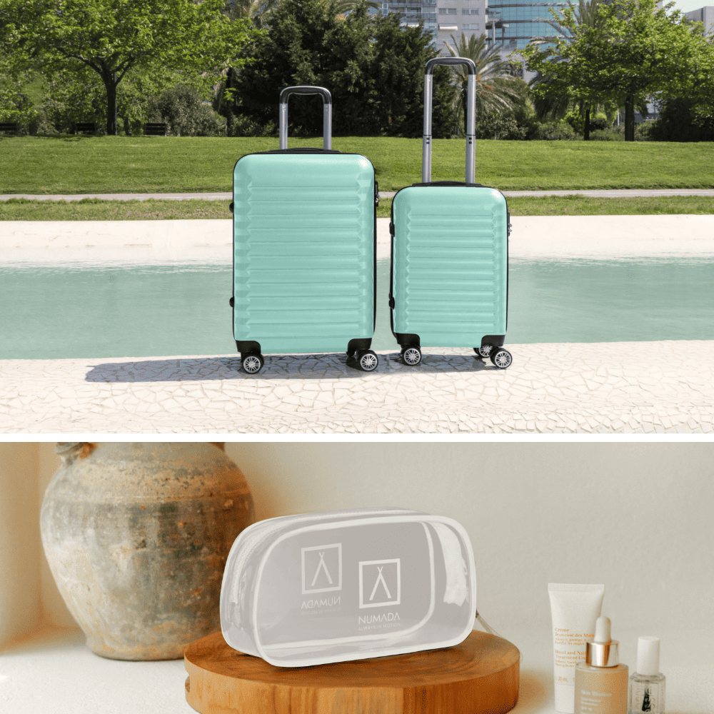 Juego de maletas 3 piezas (53/63cm + Neceser A10 Beige) Numada Upfly Verde menta - Imagen 5