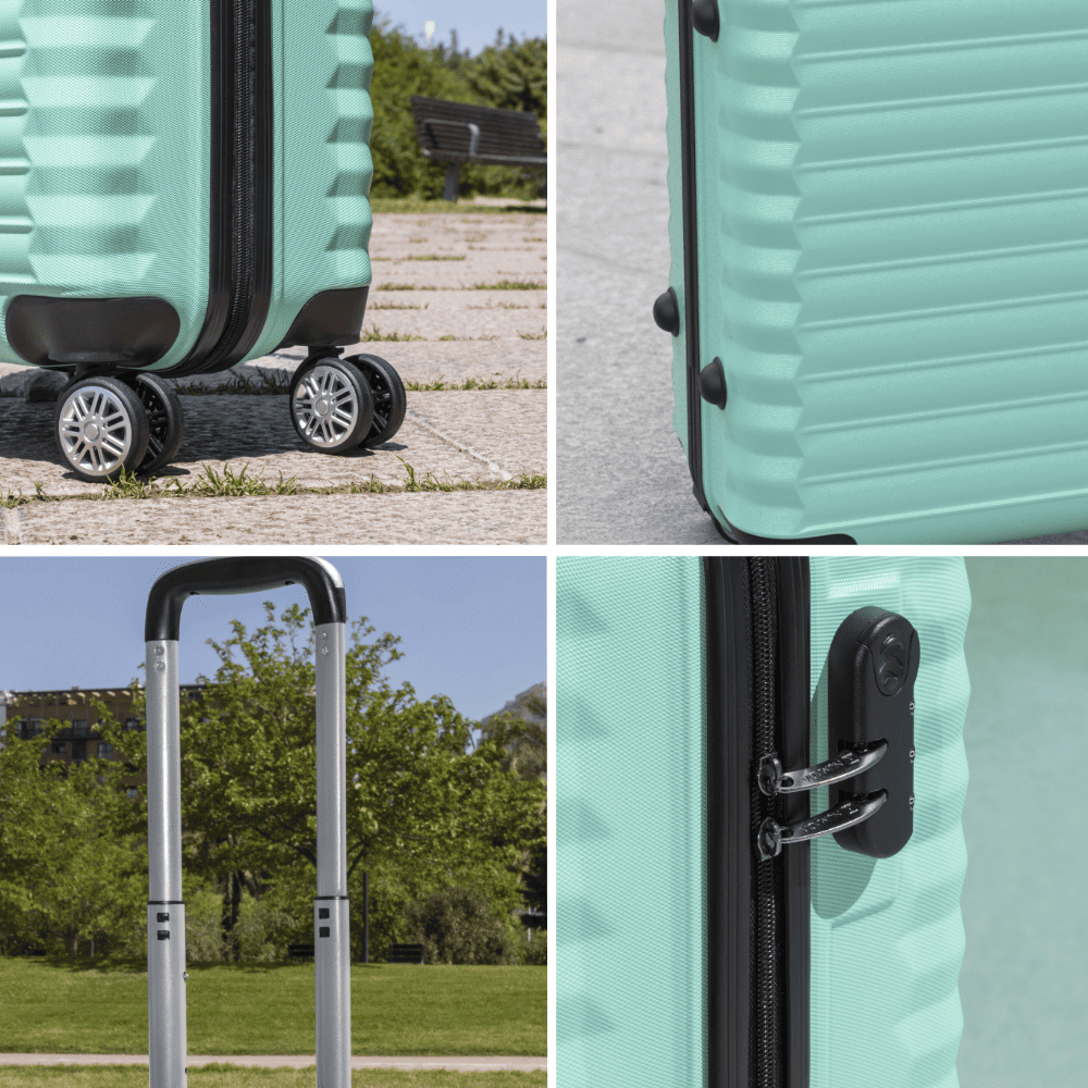 Juego de maletas 3 piezas (53/63cm + Neceser A10 Beige) Numada Upfly Verde menta - Imagen 8