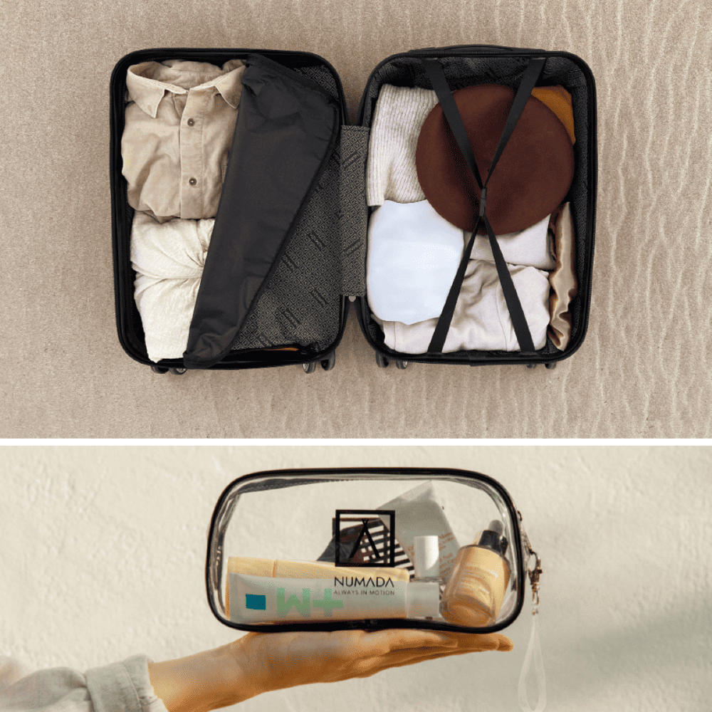 Juego de maletas 3 piezas (53/63cm + Neceser A10 Transparente) Numada Upfly Azul marino - Imagen 9