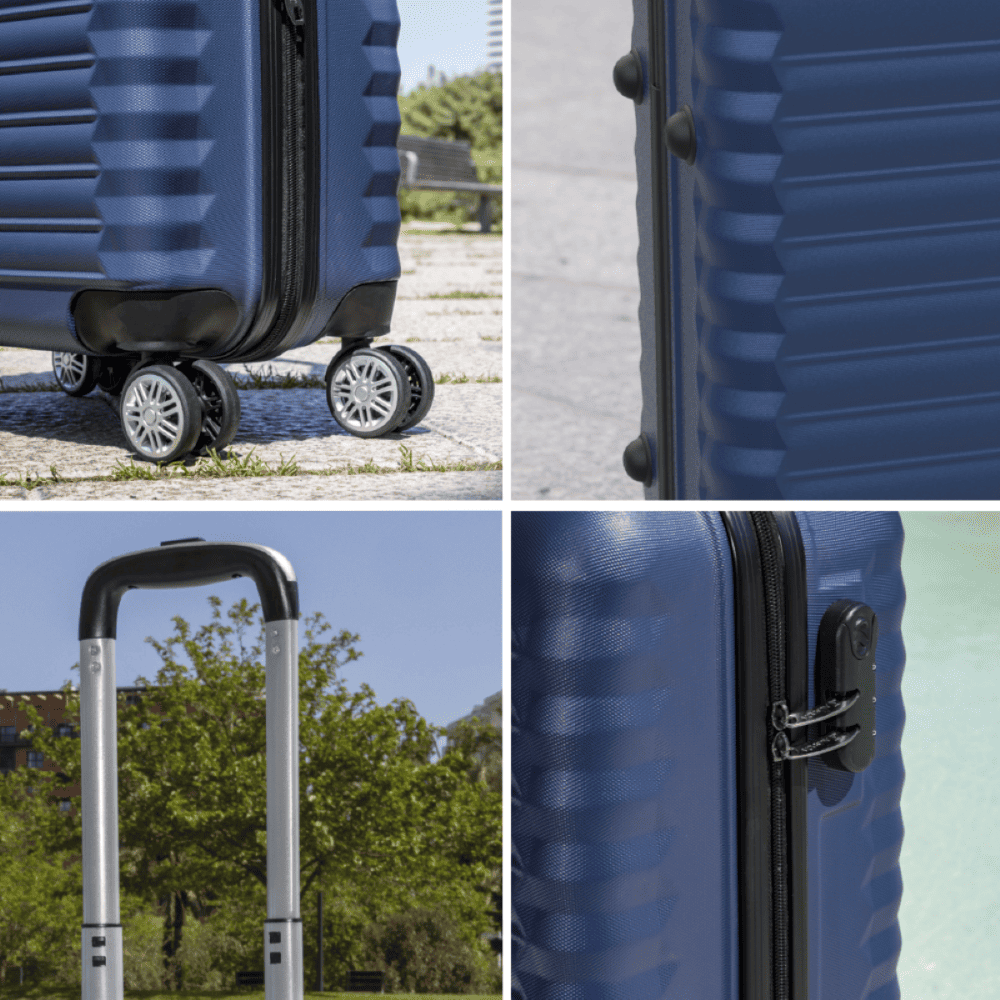 Juego de maletas 3 piezas (53/63cm + Neceser A10 Transparente) Numada Upfly Azul marino - Imagen 8