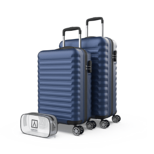 Juego de maletas 3 piezas (53/63cm + Neceser A10 Transparente) Numada Upfly Azul marino