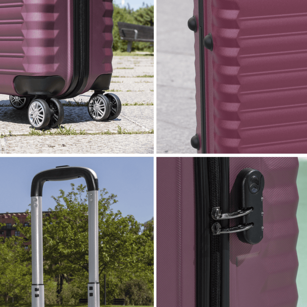 Juego de maletas 3 piezas (53/63cm + Neceser A10 Transparente) Numada Upfly Burdeos - Imagen 8
