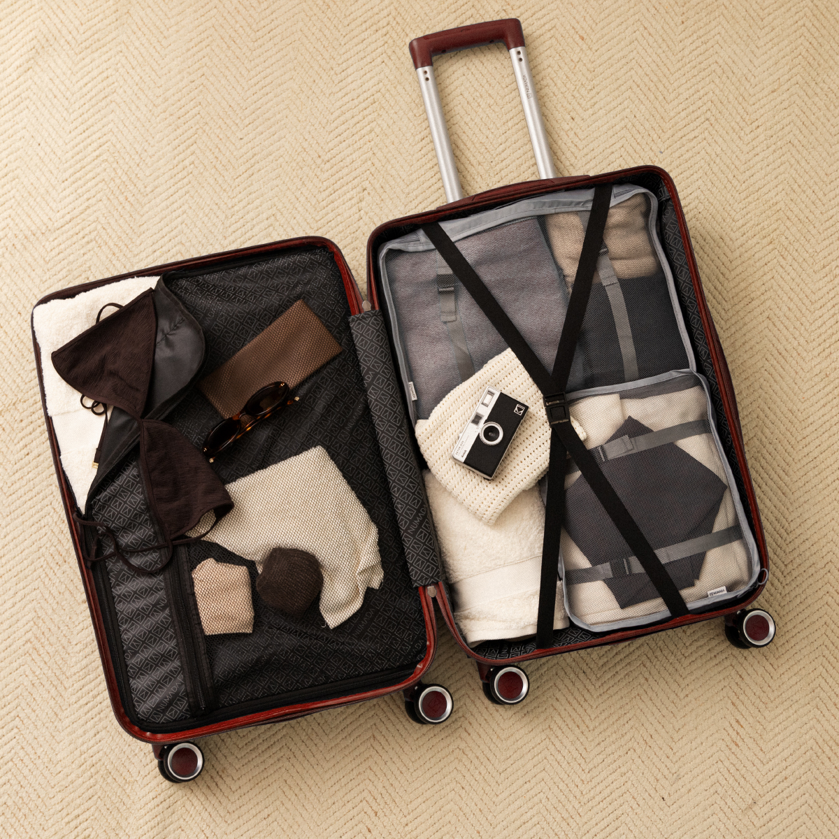 Maleta 18 Kg mediana 66,5x43x26 cm Numada Elegance T15 24” (M) Rojo Vino - Imagen 9