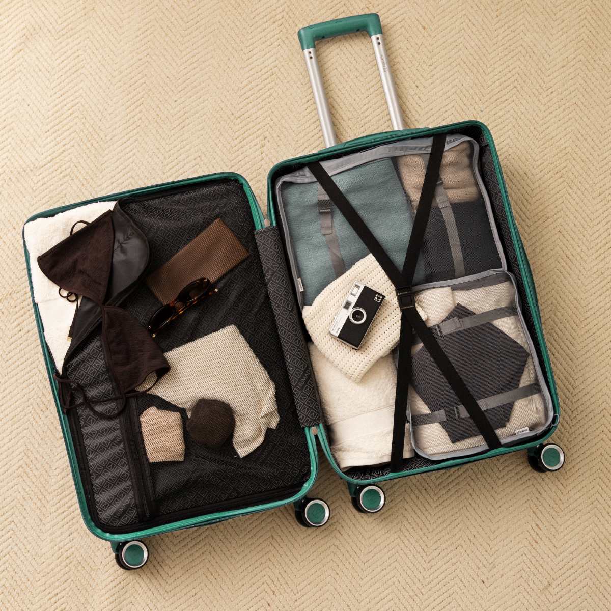 Maleta 18 Kg mediana 66,5x43x26 cm Numada Elegance T15 24” (M) Verde Aguamarina - Imagen 9