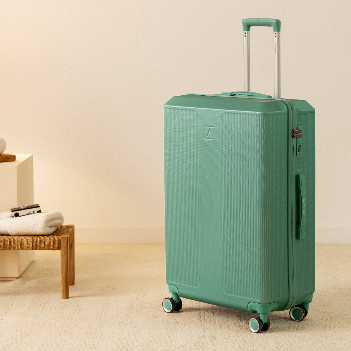 Maleta 25 Kg grande 76,5x49x29 cm Numada Elegance T15 28” (L) Verde Aguamarina - Imagen 4