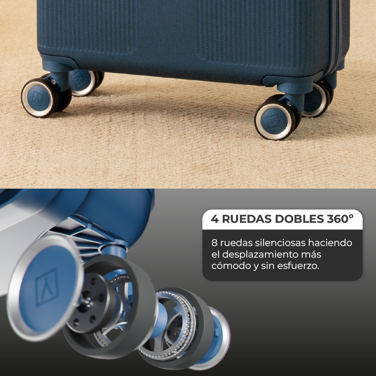 Maleta 25 Kg grande 76,5x49x29 cm Numada Elegance T15 28” (L) Azul Profundo - Imagen 6