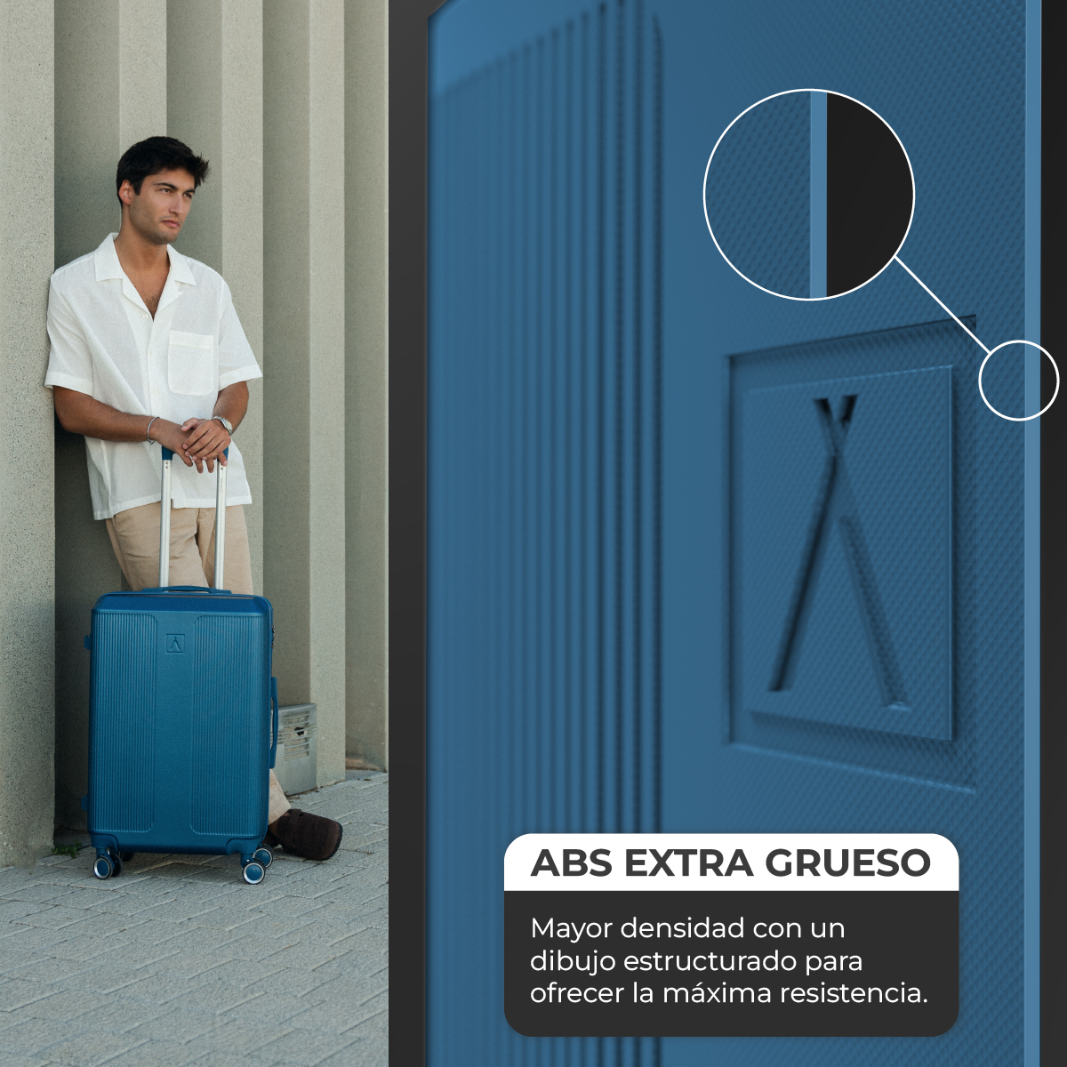 Maleta 18 Kg mediana 66,5x43x26 cm Numada Elegance T15 24” (M) Azul Profundo - Imagen 5