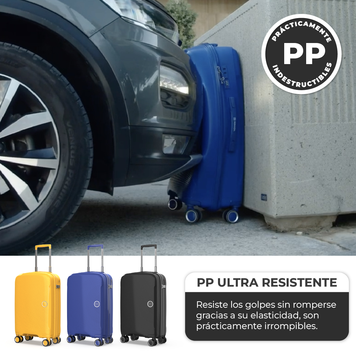 Maleta 25 Kg grande rígida PP 76x49x27 cm Numada Unbroken T210 28” (L) Azul Índigo - Imagen 4