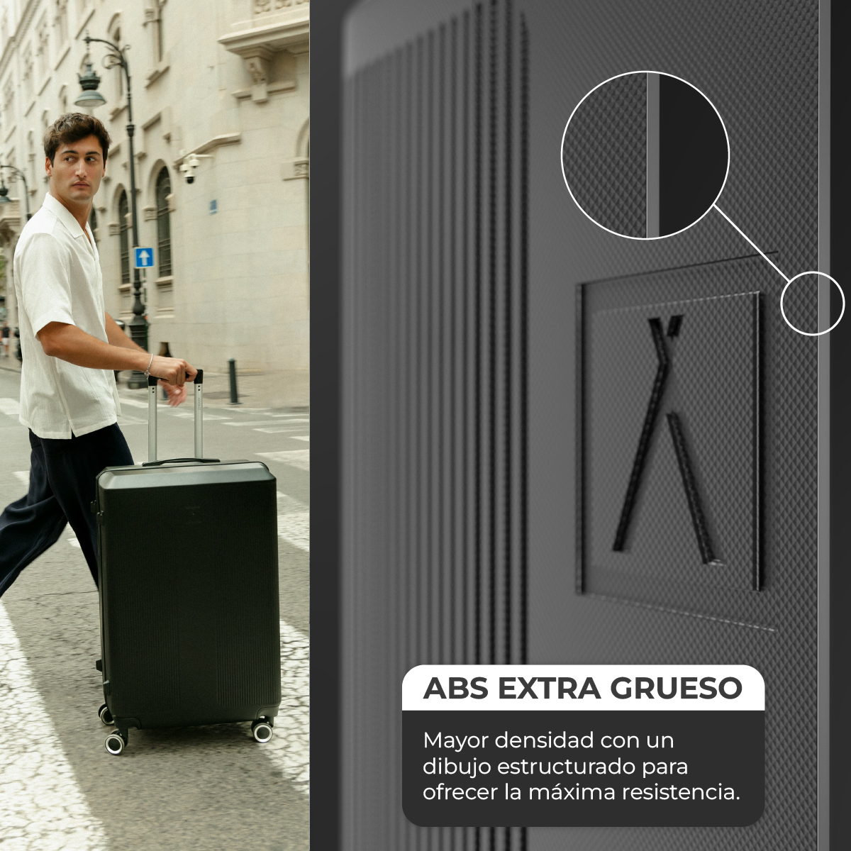 Maleta 25 Kg grande 76,5x49x29 cm Numada Elegance T15 28” (L) Negro - Imagen 5