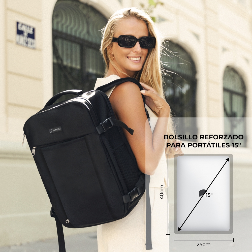 Mochila de viaje cabina 40x25x20cm Numada Chicago B30 - Imagen 5