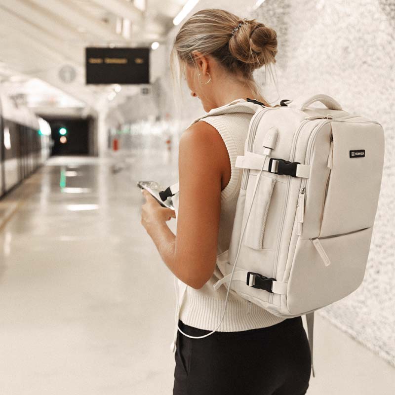 Mochila de viaje cabina 40x25x20cm Numada Explorer B40 Beige - Imagen 4