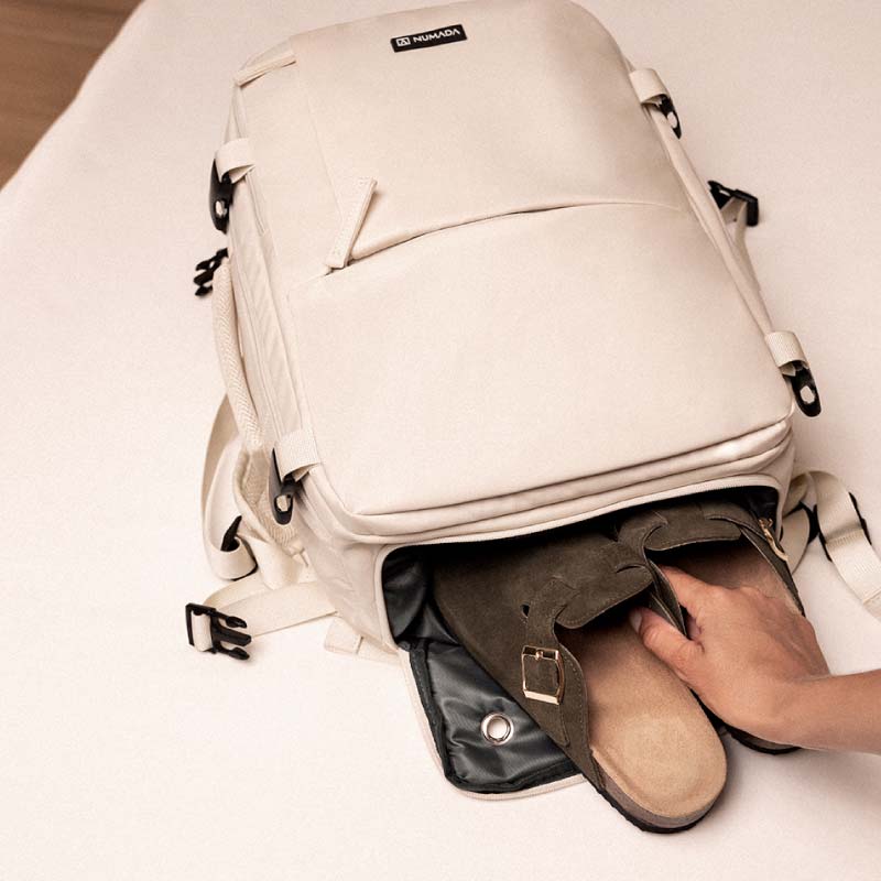 Mochila de viaje cabina 40x25x20cm Numada Explorer B40 Beige - Imagen 7