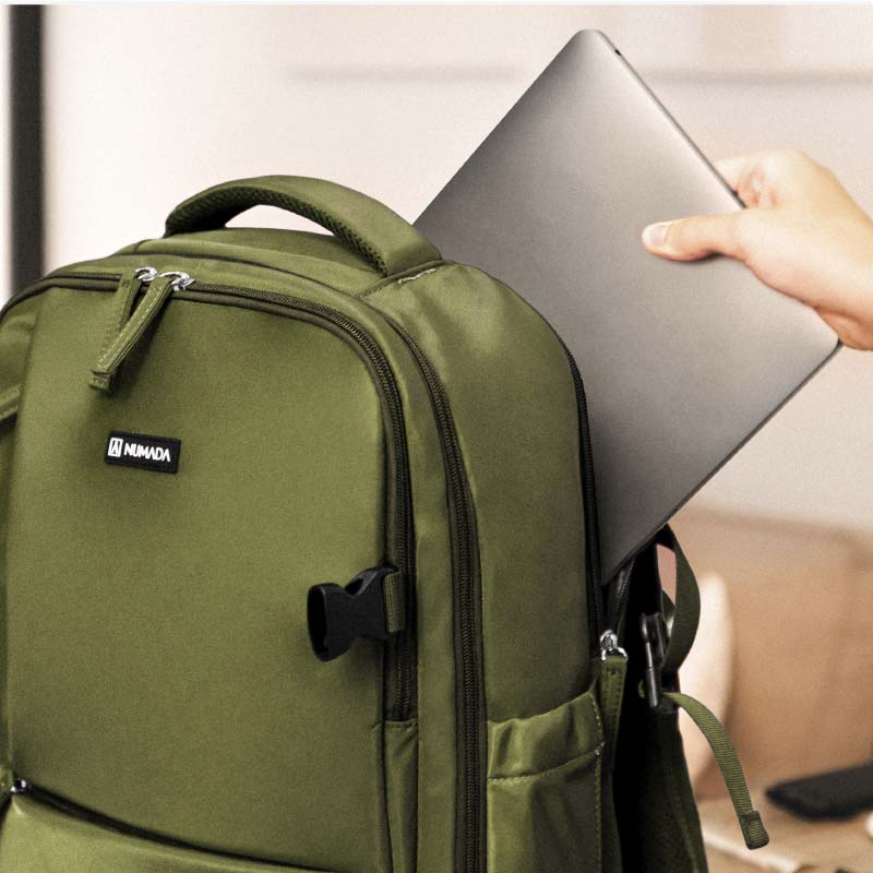 Mochila de viaje cabina 40x25x20cm Numada Explorer B40 Verde Militar - Imagen 6