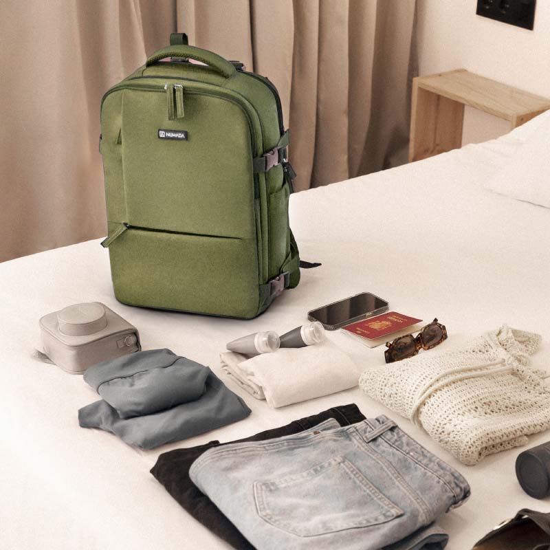 Mochila de viaje cabina 40x25x20cm Numada Explorer B40 Verde Militar - Imagen 9