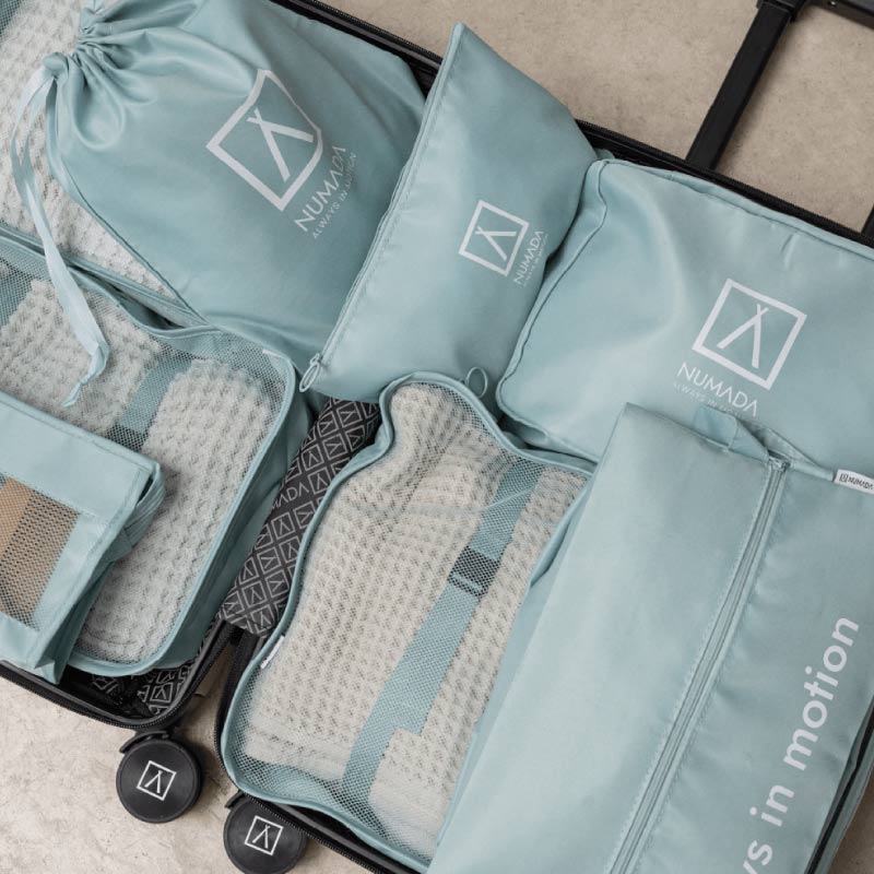 Organizador de maletas 8 piezas Numada Midweek A80 Azul claro - Imagen 4